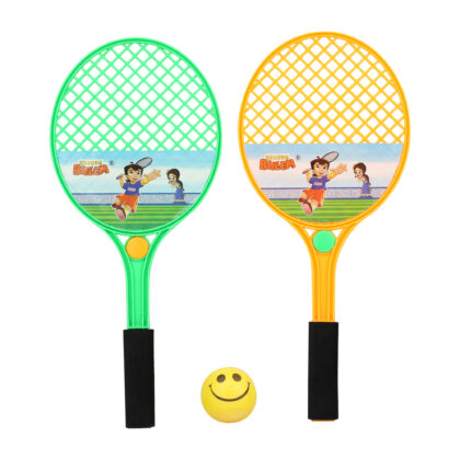 Chhota Bheem Tennis Badminton Set Racket Senior for Kids 2 Rackets 1Soft Ball Random Colour RTS-004