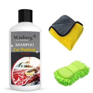 Winberg ® Car Washing Foam Shampos Combo pack 600 GSM towel & Sponge