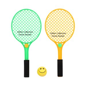 Glitter Collection Tennis Badminton Set Racket Senior for Kids 2 Rackets 1Soft Ball Random Colour SAN01