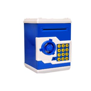 Glitter Collection Piggy Bank Money Box with Electronic Lock, ATM Machine, Blue