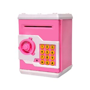 Glitter Collection ATM Bank Kids Piggy Bank Multi Design Safe Deposit Box Pink