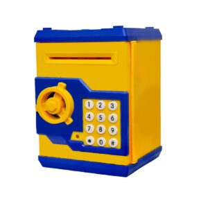 Glitter Collection ATM Bank Kids Piggy Bank Multi Design Safe Deposit Box yellow