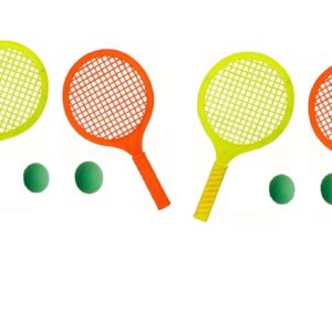 Glitter Collection Tennis Badminton Small Size Racket Junior for Kids 4 Rackets 2 Balls Random Colour RTS-004