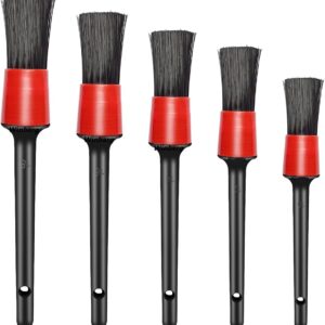 Winberg 5 Set of Car Detailing Professional Brush Set Wheel & Tire Brush, Perfect for Cleaning Wheels,Car Dashboard, Interior, Exterior, Leather, Air Vents Det05