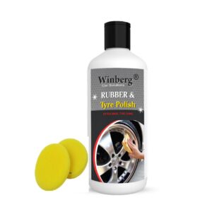 Winberg 200 ML TYRE Shine Polish with 2 foam applicator pad for Cars & Bikes,Black look, Long Lasting Results,