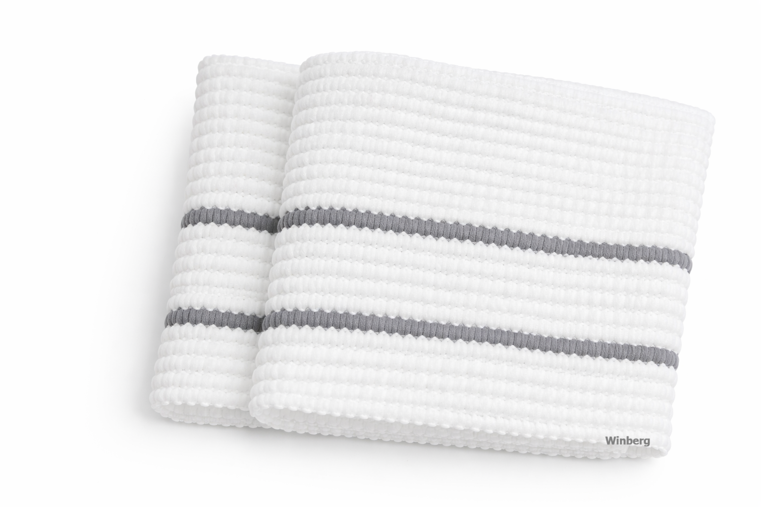 Winberg Microfiber Duster Pocha, Pack of 2 White with Grey Stripes, Advanced Technology Floor Tile Window Cleaning Cloth