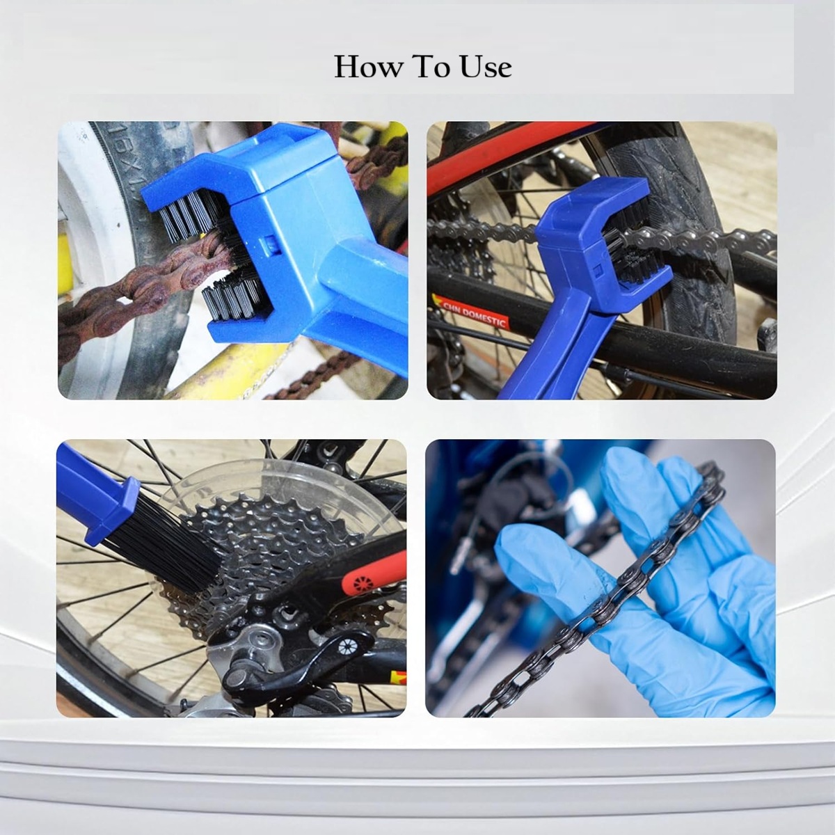 Winberg Bike Chain Cleaning Brush, Blue Bicycle Chain Cleaner Tool with Bristles for Cycle Maintenance BBrush - Image 3