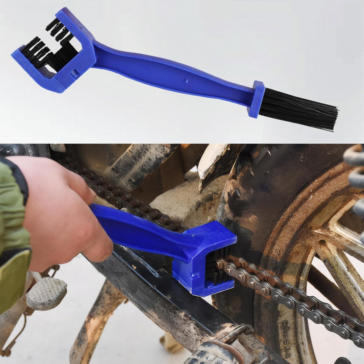 Winberg Bike Chain Cleaning Brush, Blue Bicycle Chain Cleaner Tool with Bristles for Cycle Maintenance BBrush - Image 2