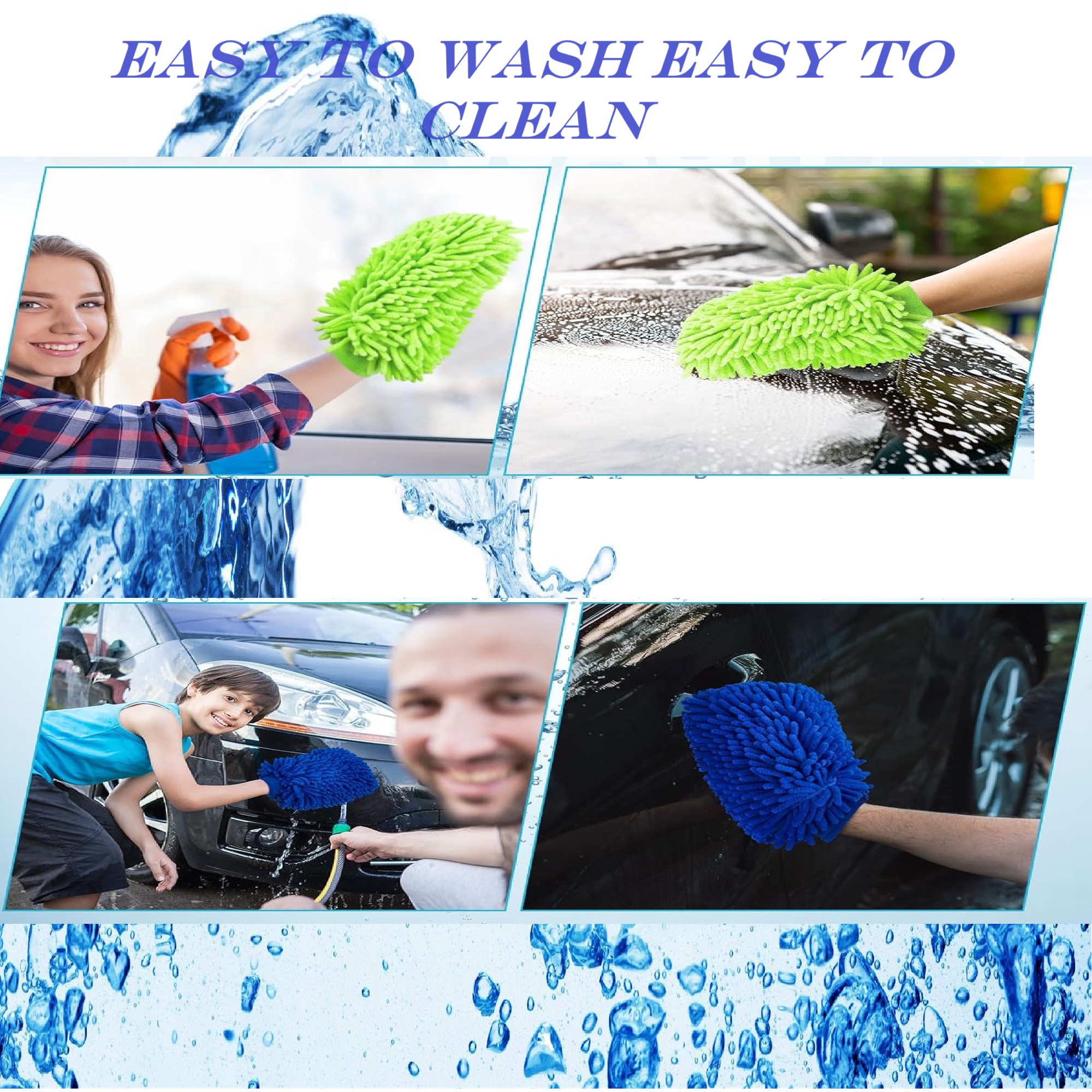 Winberg Microfiber Full Size Gloves Double - Sided,Cleaning Gloves Multi Colour Pack of 1 - Image 3