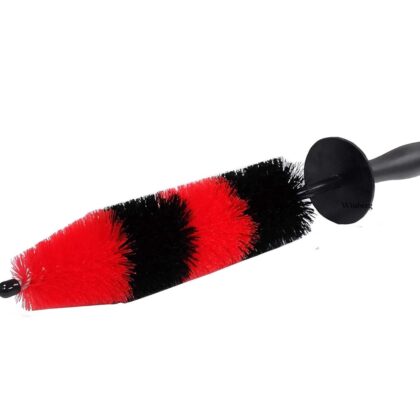 Winberg Car Tyre Rim Cleaning Brush with Long Handle, Red and Black, 16.7 Inches RRC