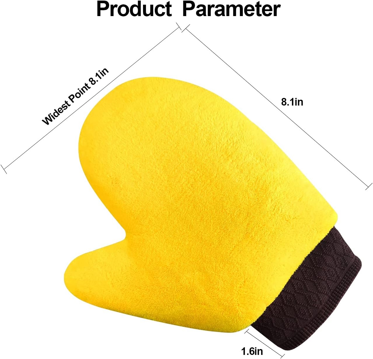 Winberg Microfiber Car Polish and shampoo Gloves Full Size Cleaning Gloves Pack of 1 yellow