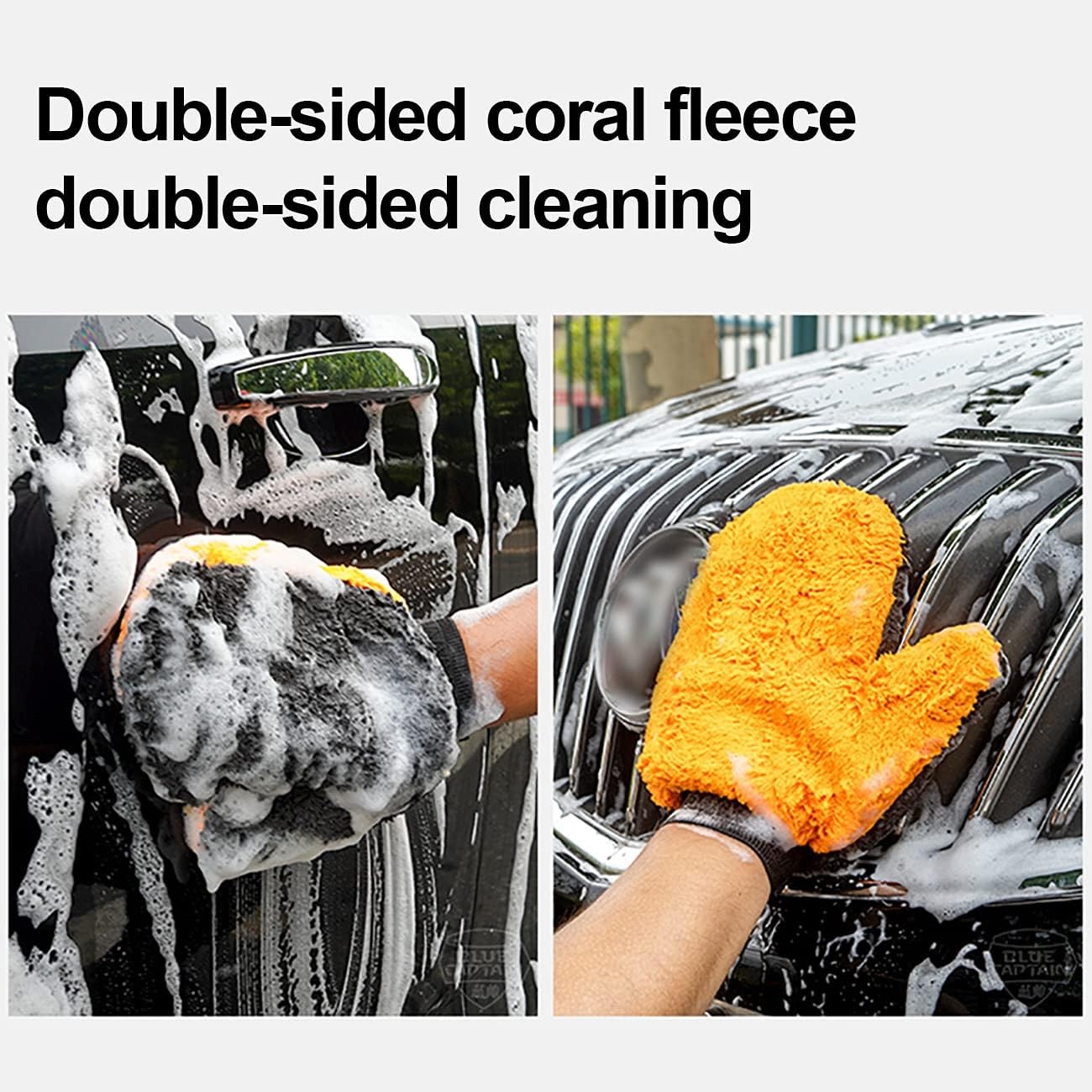 Winberg Microfiber Car Polish and shampoo Gloves Full Size Cleaning Gloves Pack of 1 yellow - Image 2