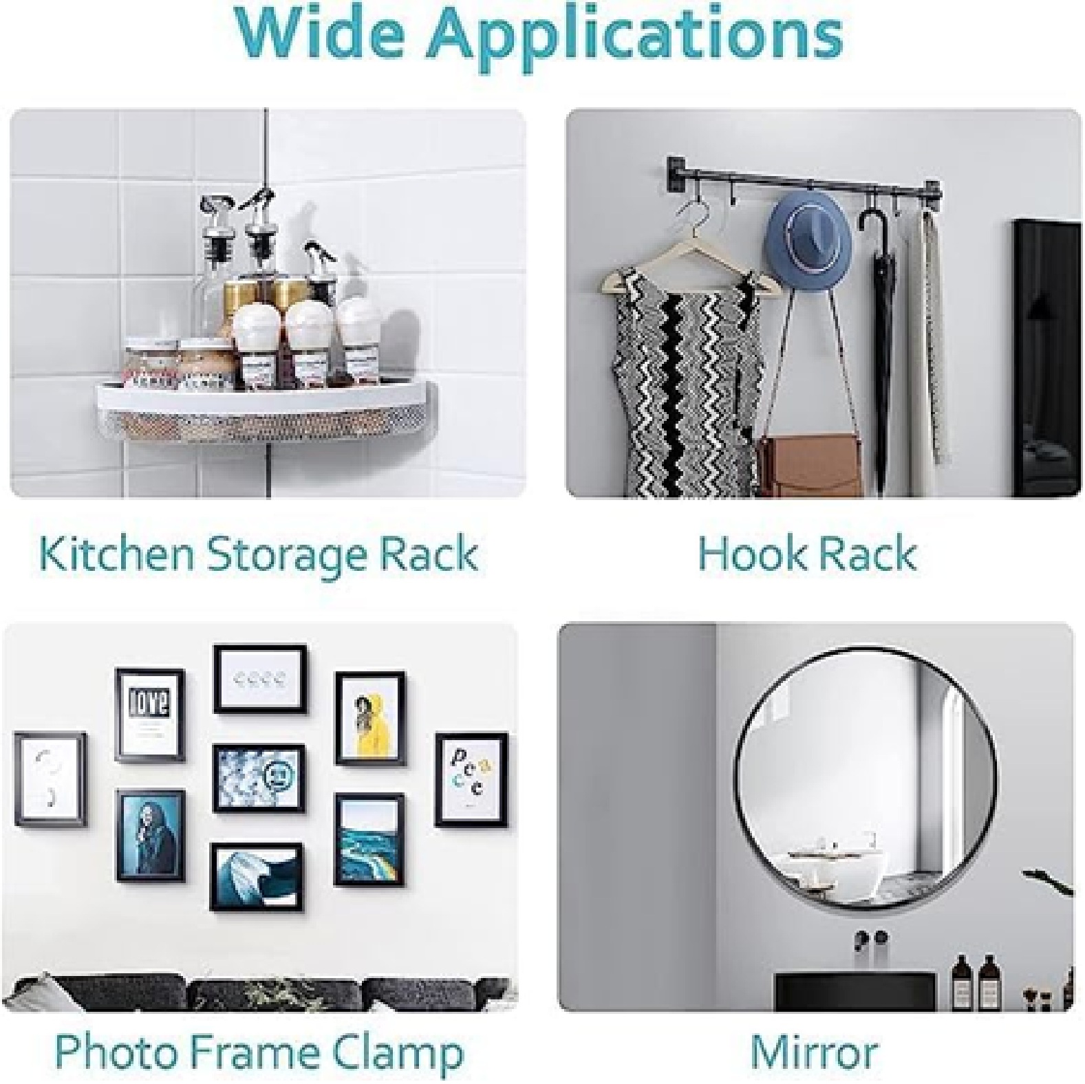 Winberg 15 Pcs Heavy Duty Self-Adhesive Nail Free for Hanging Wall Hook for Bathroom/Kitchen/Office/Home HDOT15 - Image 3