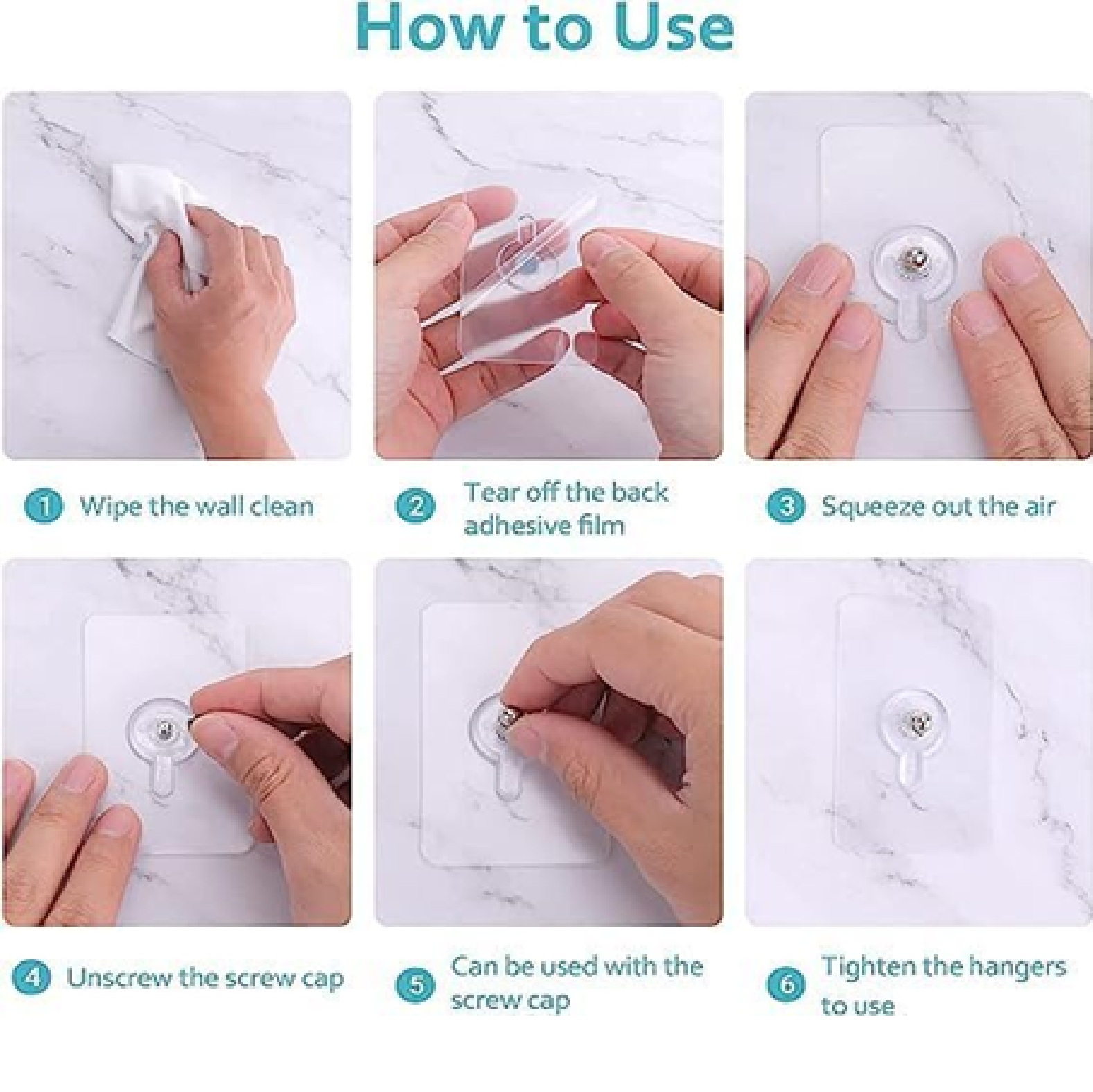 Winberg 15 Pcs Heavy Duty Self-Adhesive Nail Free for Hanging Wall Hook for Bathroom/Kitchen/Office/Home HDOT15 - Image 2